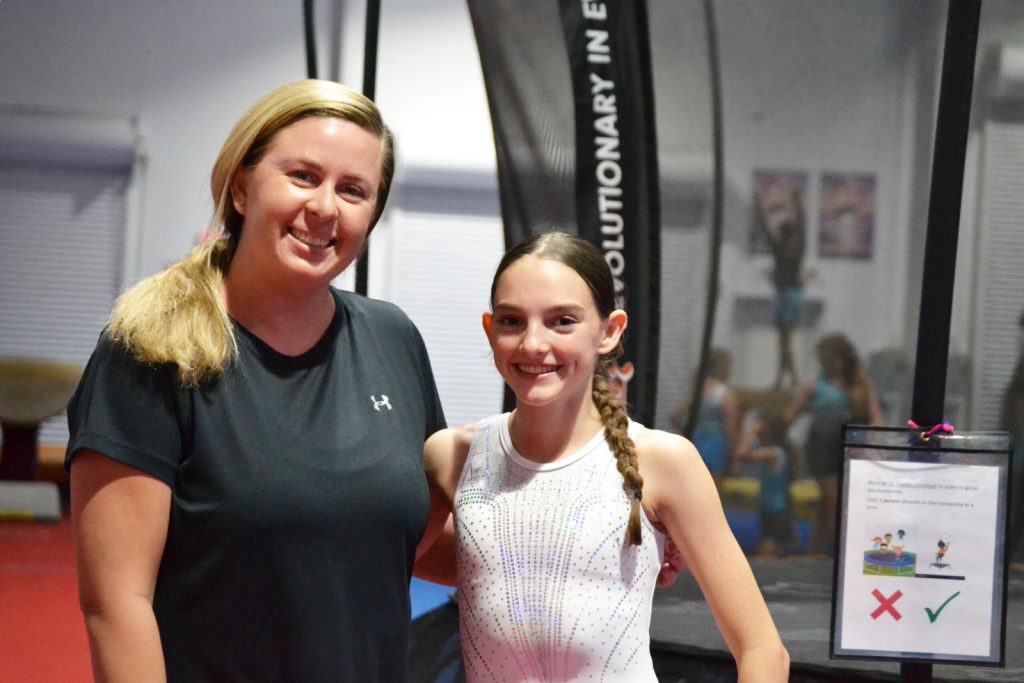 Coach Alison Laidler and Sienna Santiago.