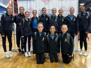 The Cayman gymnastics team at the 2024 Charity Challenge Invitational.